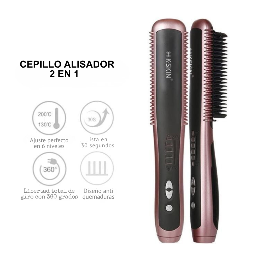 Cepillo Alisador de Cabello 2 en 1
